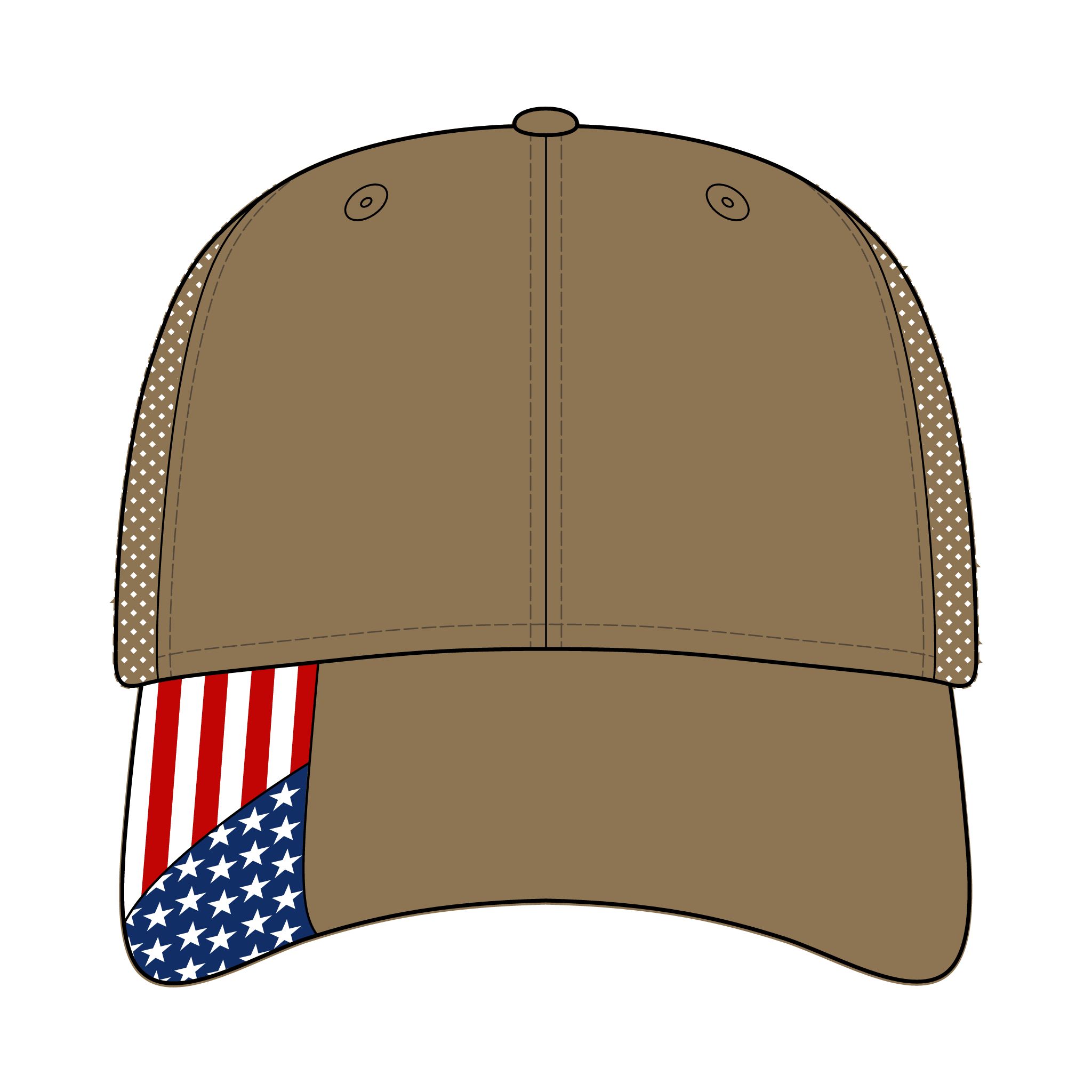Human-N-Loop Camo Woven USA Flag Mesh Cap – Teal Bot - Image 2