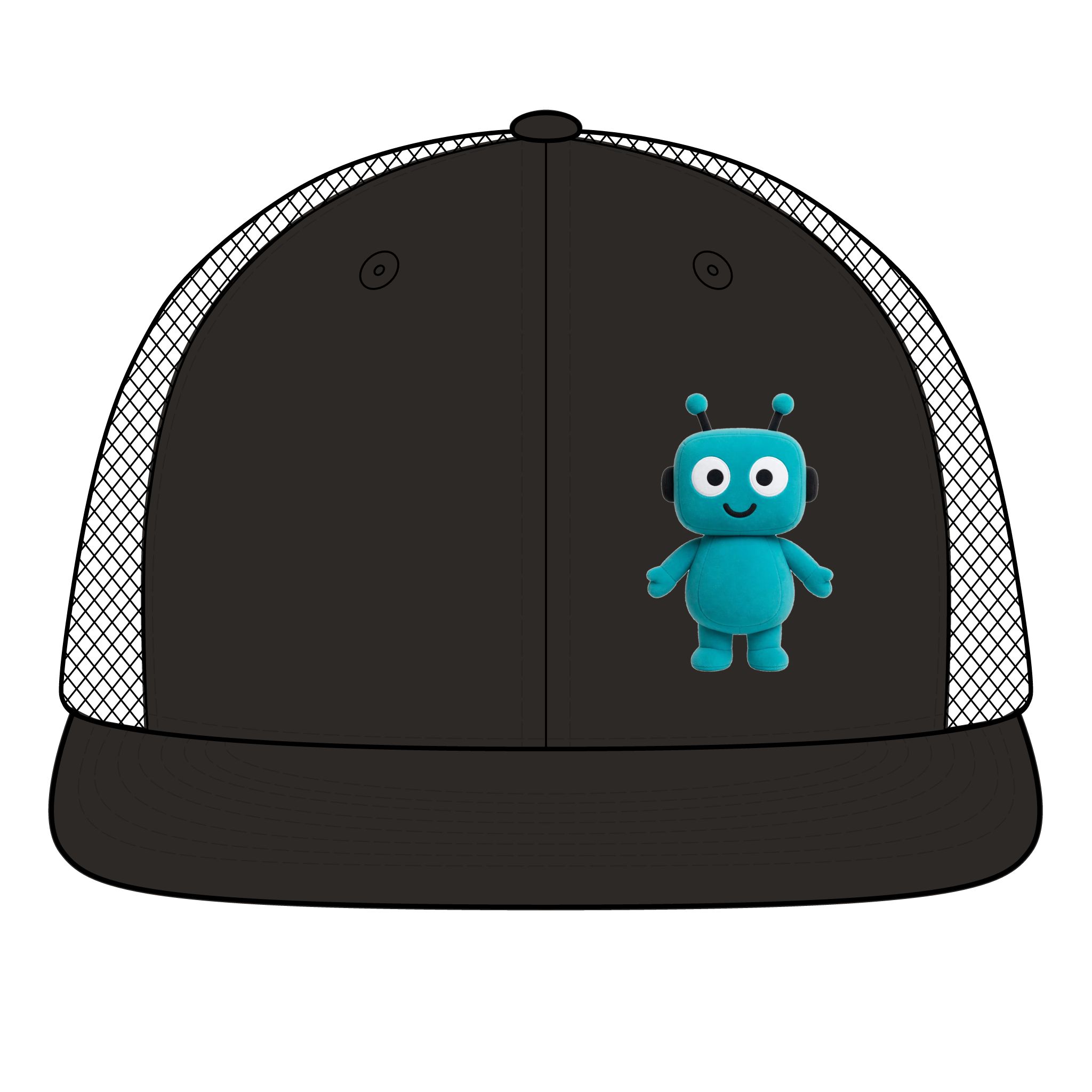 Human-N-Loop Snapback Flat Bill Trucker Cap – Teal Bot - Image 10