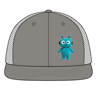 Human-N-Loop Snapback Flat Bill Trucker Cap – Teal Bot