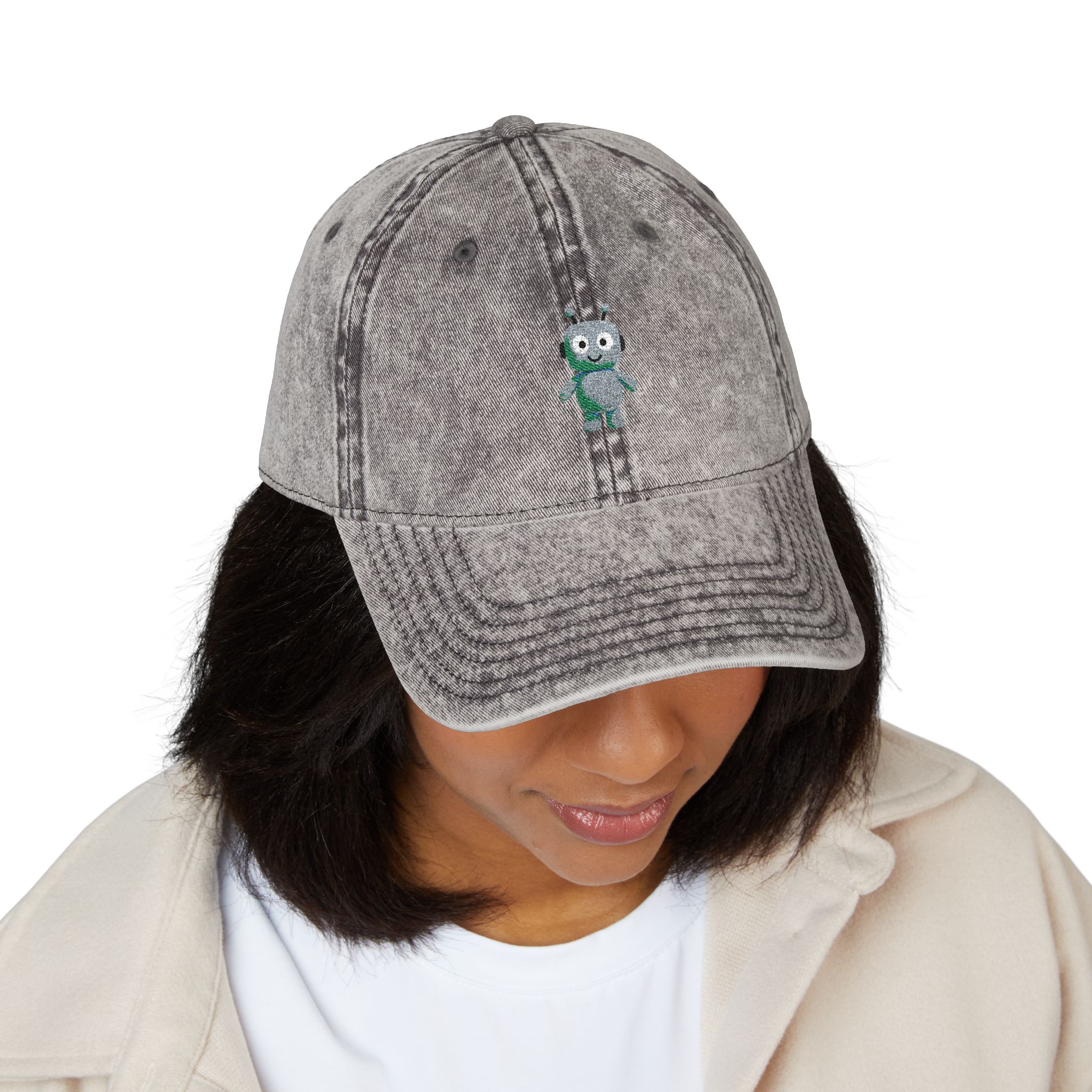 Human-N-Loop Vintage Cap (Embroidery) – Teal Bot - Image 7