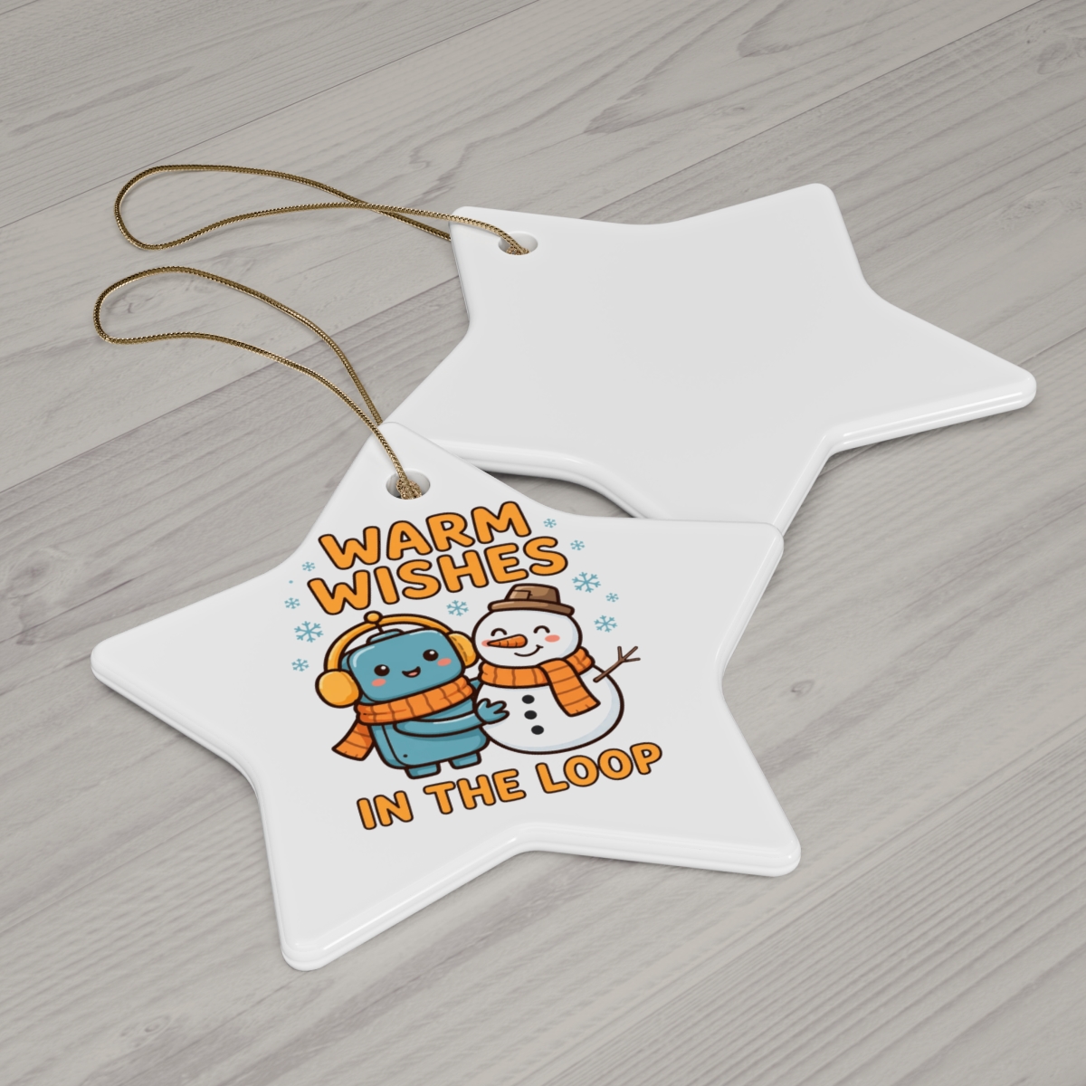 Human-N-Loop Ceramic Ornament, 4 Shapes – Snow Buddy - Image 2