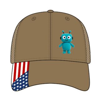 Human-N-Loop Camo Woven USA Flag Mesh Cap – Teal Bot