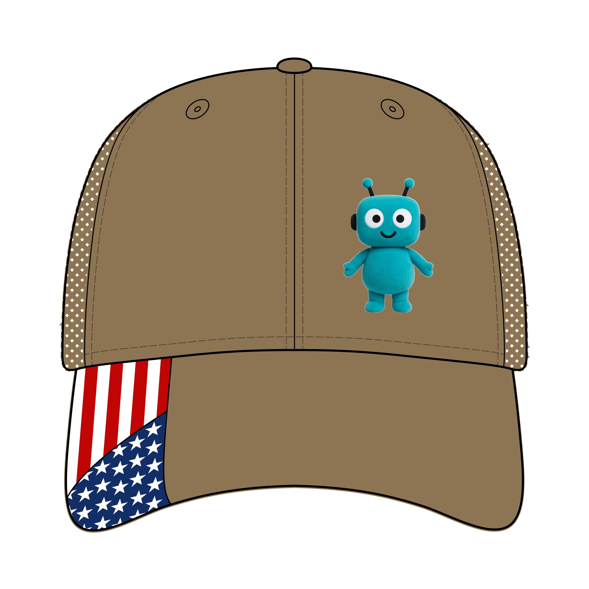 Human-N-Loop Camo Woven USA Flag Mesh Cap – Teal Bot
