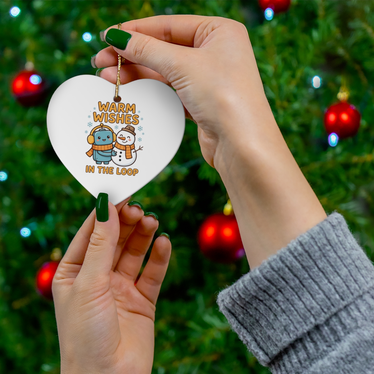 Human-N-Loop Ceramic Ornament, 4 Shapes – Snow Buddy - Image 9
