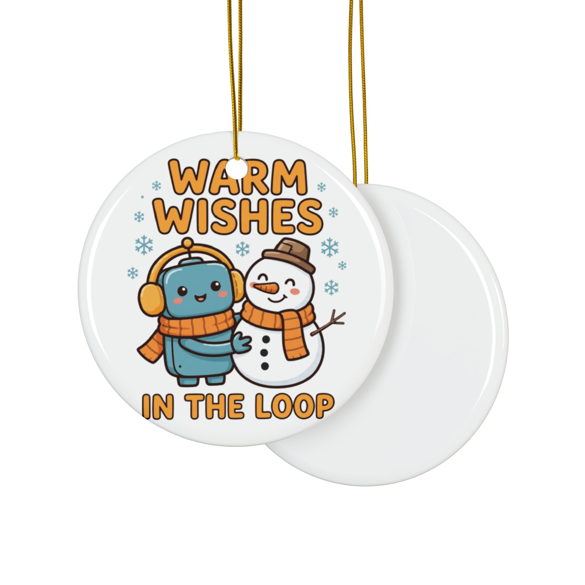 Human-N-Loop Ceramic Ornaments, 2-Sided – Snow Buddy - Image 3