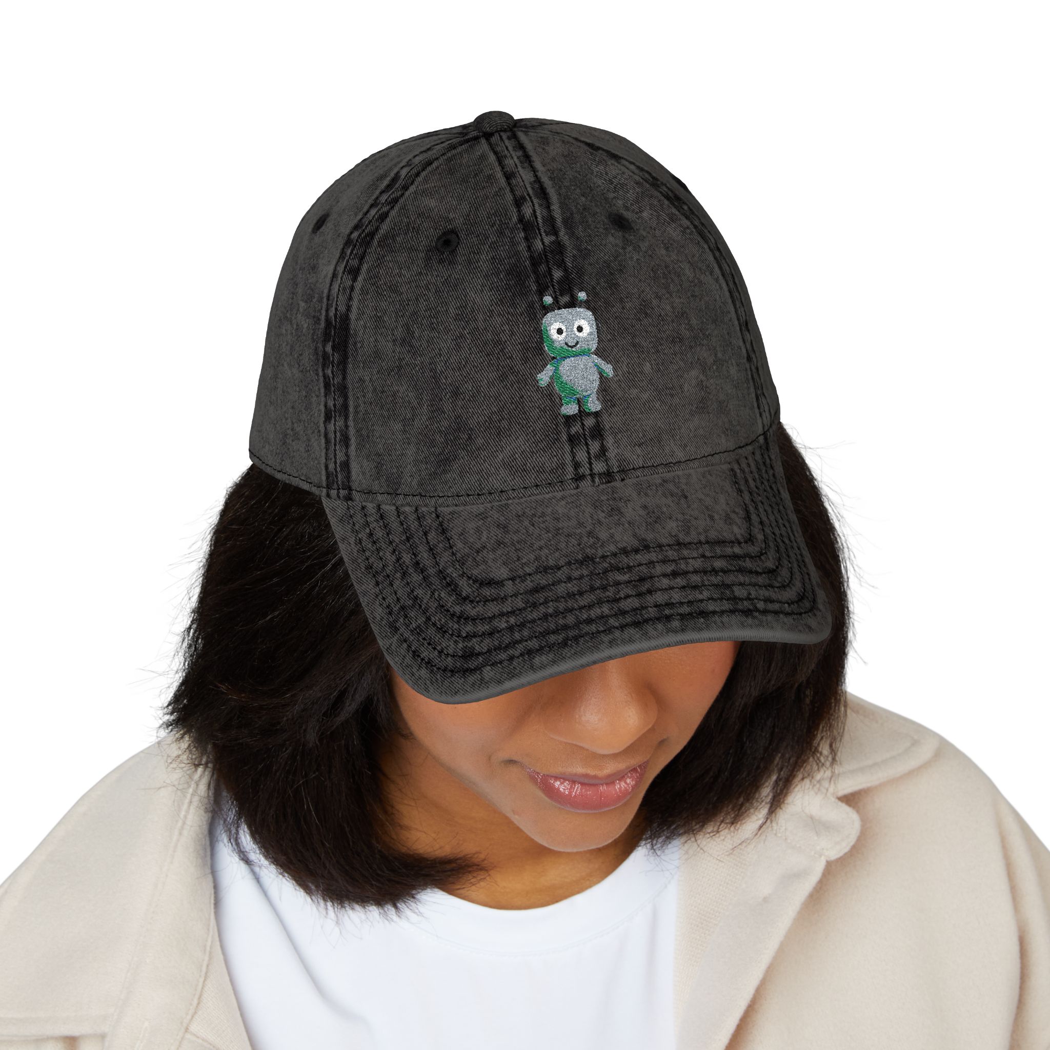 Human-N-Loop Vintage Cap (Embroidery) – Teal Bot - Image 11