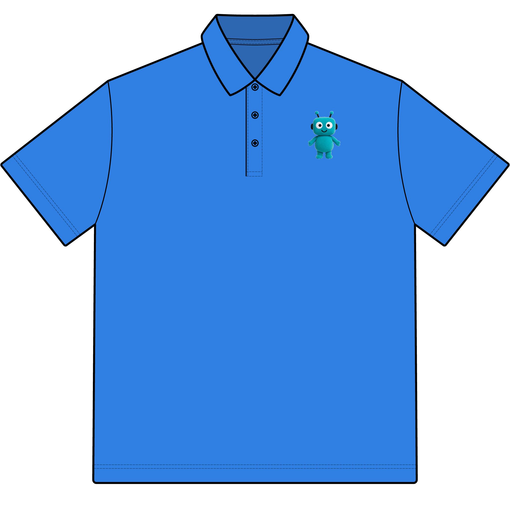 Human-N-Loop Men's Raleigh Stretch Polo – Teal Bot - Image 13