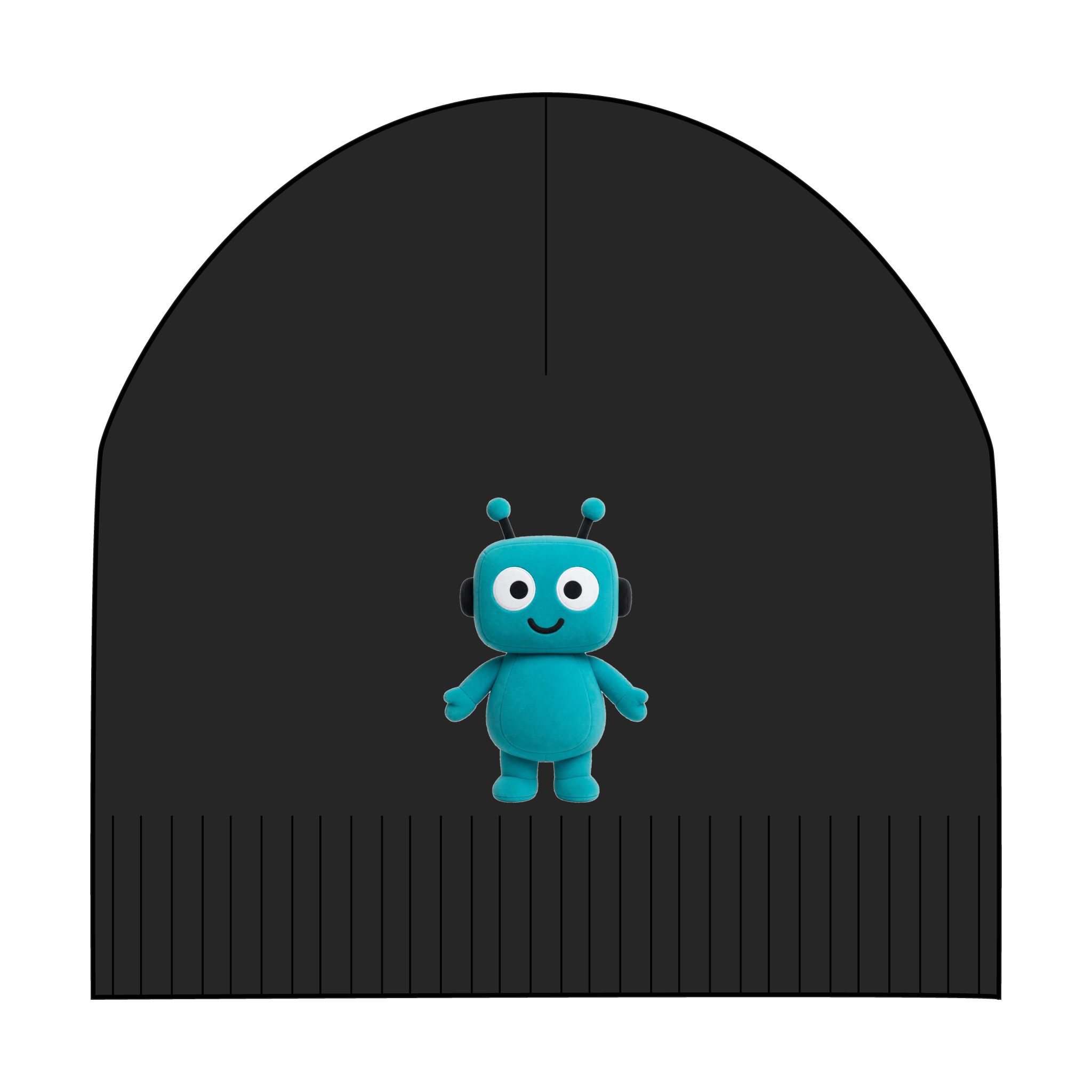 Human-N-Loop 100% Cotton Beanie – Teal Bot - Image 2