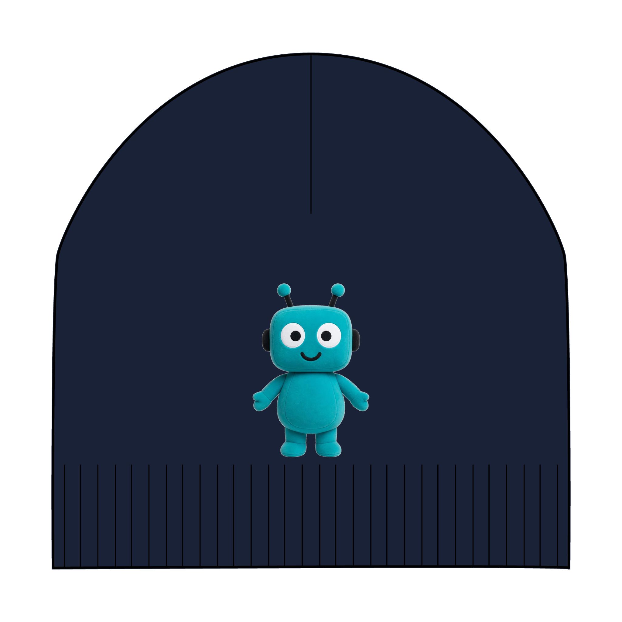 Human-N-Loop 100% Cotton Beanie – Teal Bot - Image 3