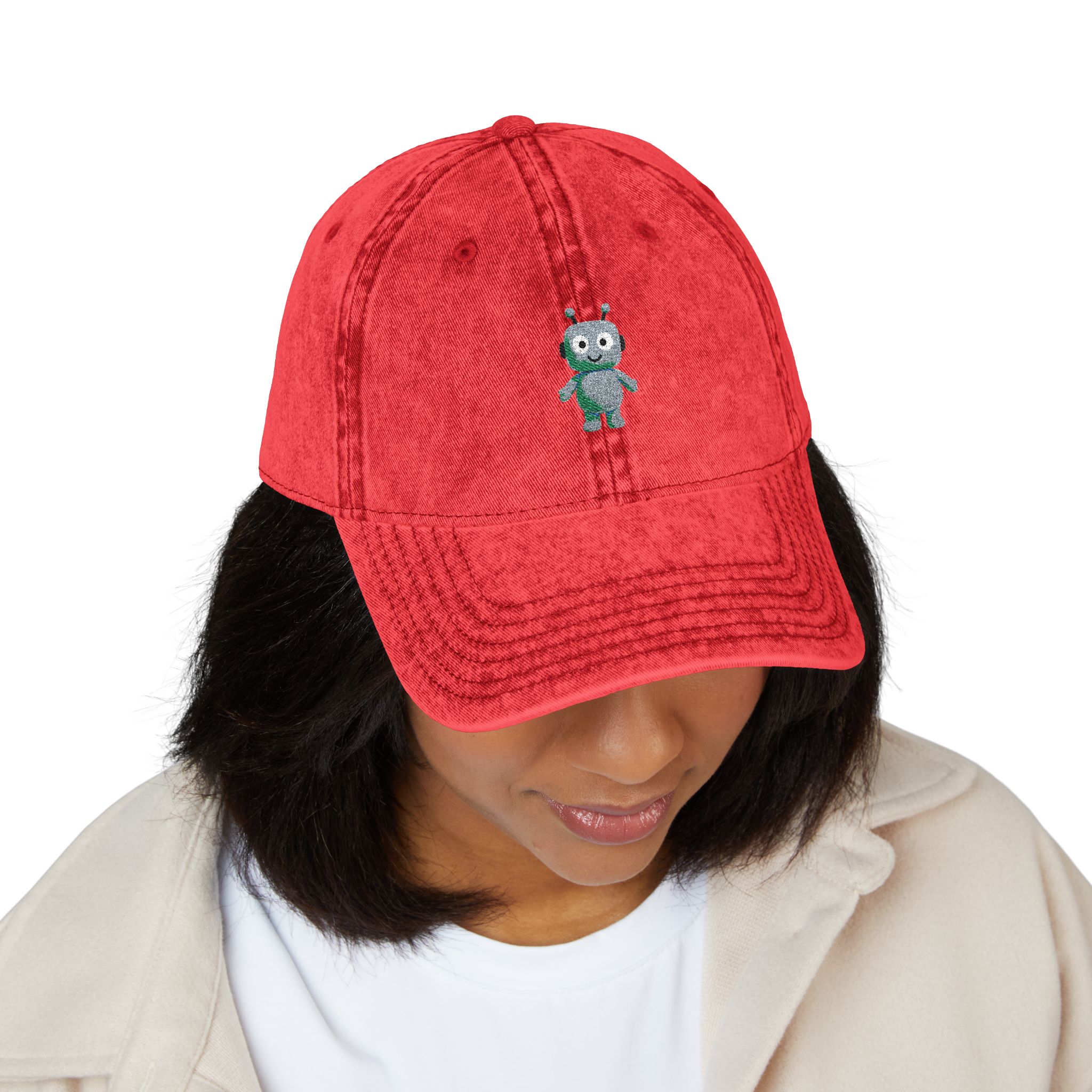Human-N-Loop Vintage Cap (Embroidery) – Teal Bot - Image 3