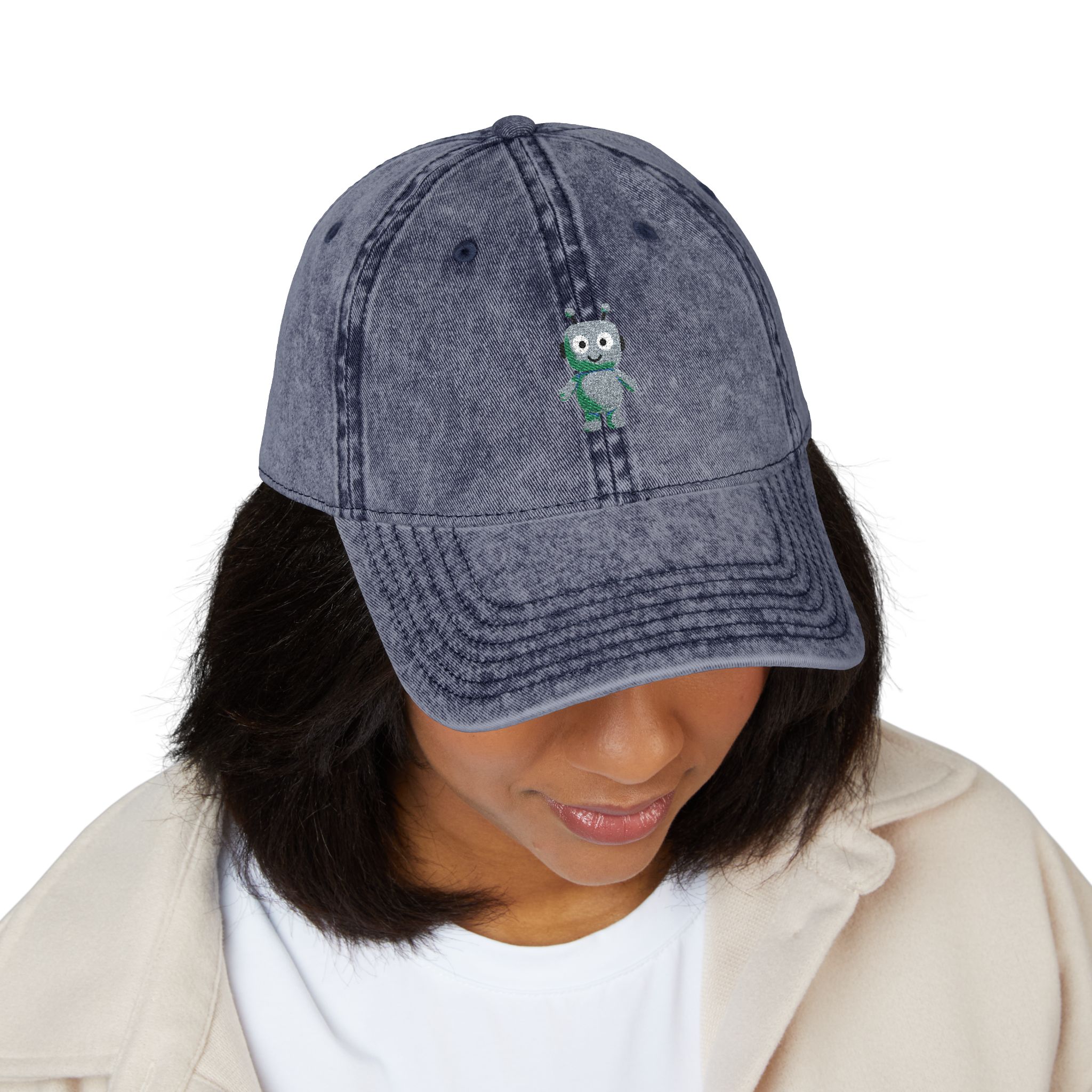 Human-N-Loop Vintage Cap (Embroidery) – Teal Bot - Image 15