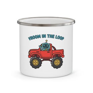 Human-N-Loop Enamel Camp Mug – Monster Truck Vroom