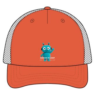Human-N-Loop Printed Five-Panel Trucker Cap – Waving Bot