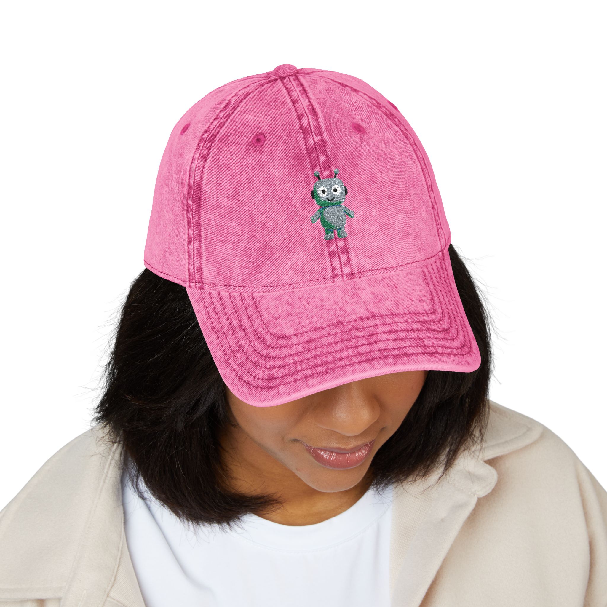 Human-N-Loop Vintage Cap (Embroidery) – Teal Bot - Image 19