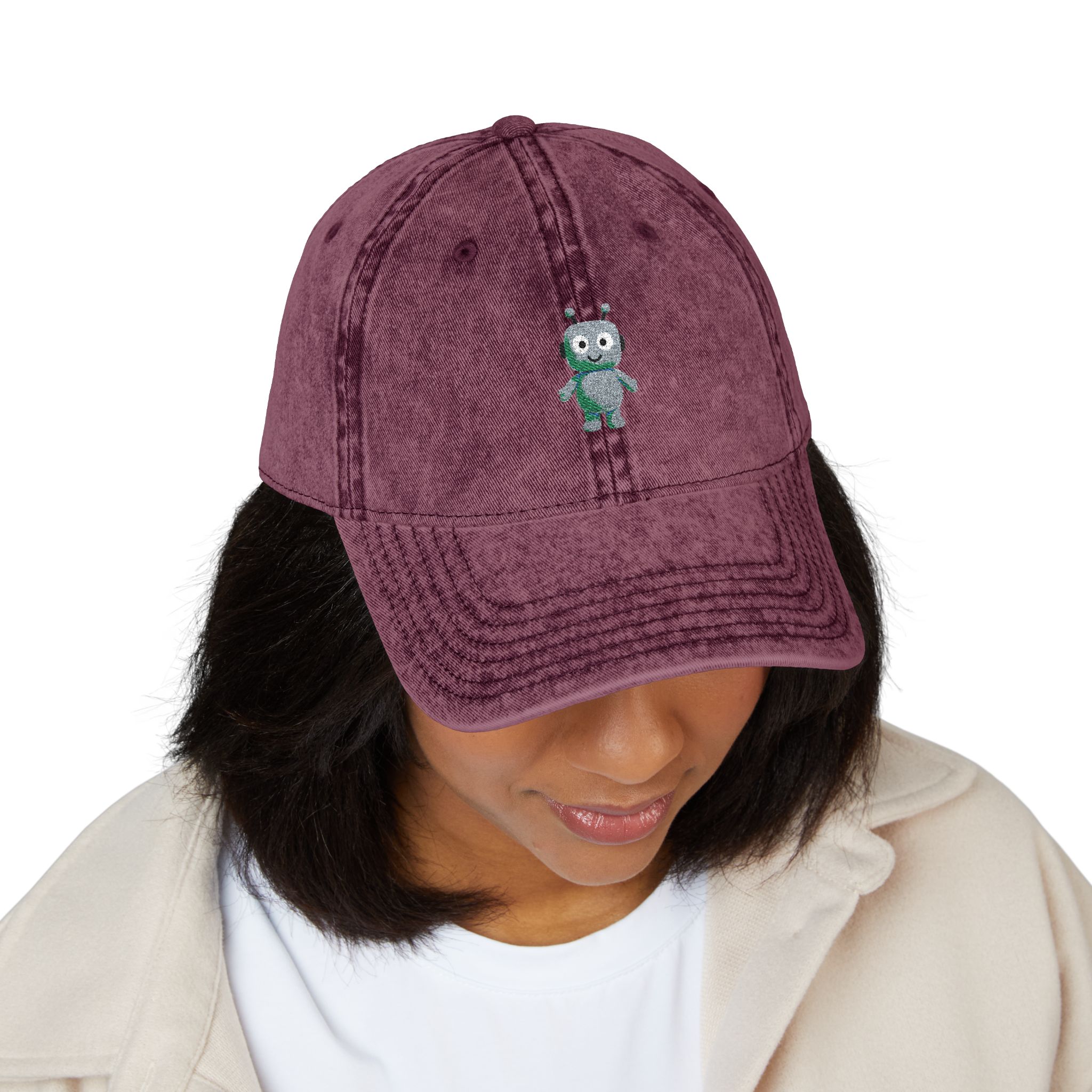 Human-N-Loop Vintage Cap (Embroidery) – Teal Bot - Image 23